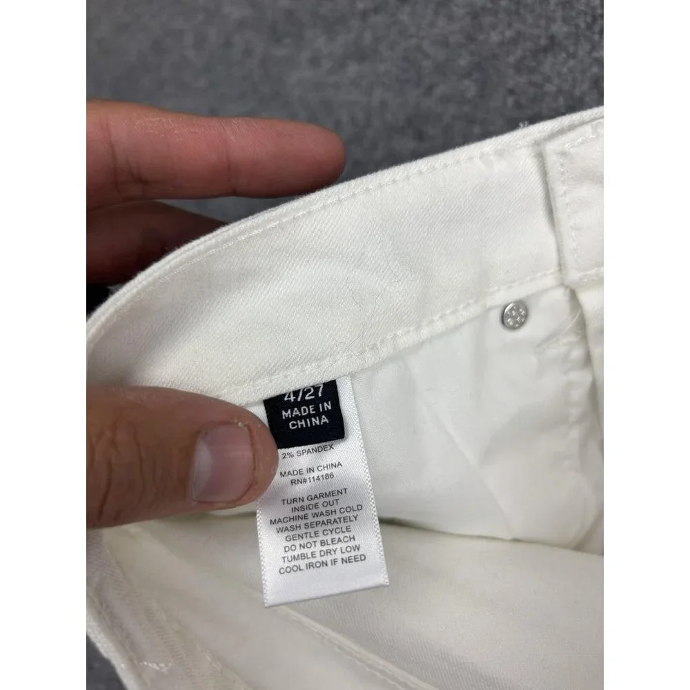 Frye Jeans Womens 4/27 White High Rise Stretch Denim‎ 5-Pocket Straight Leg Fit